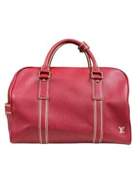 Louis Vuitton Carryall Boston Bag Leather Red